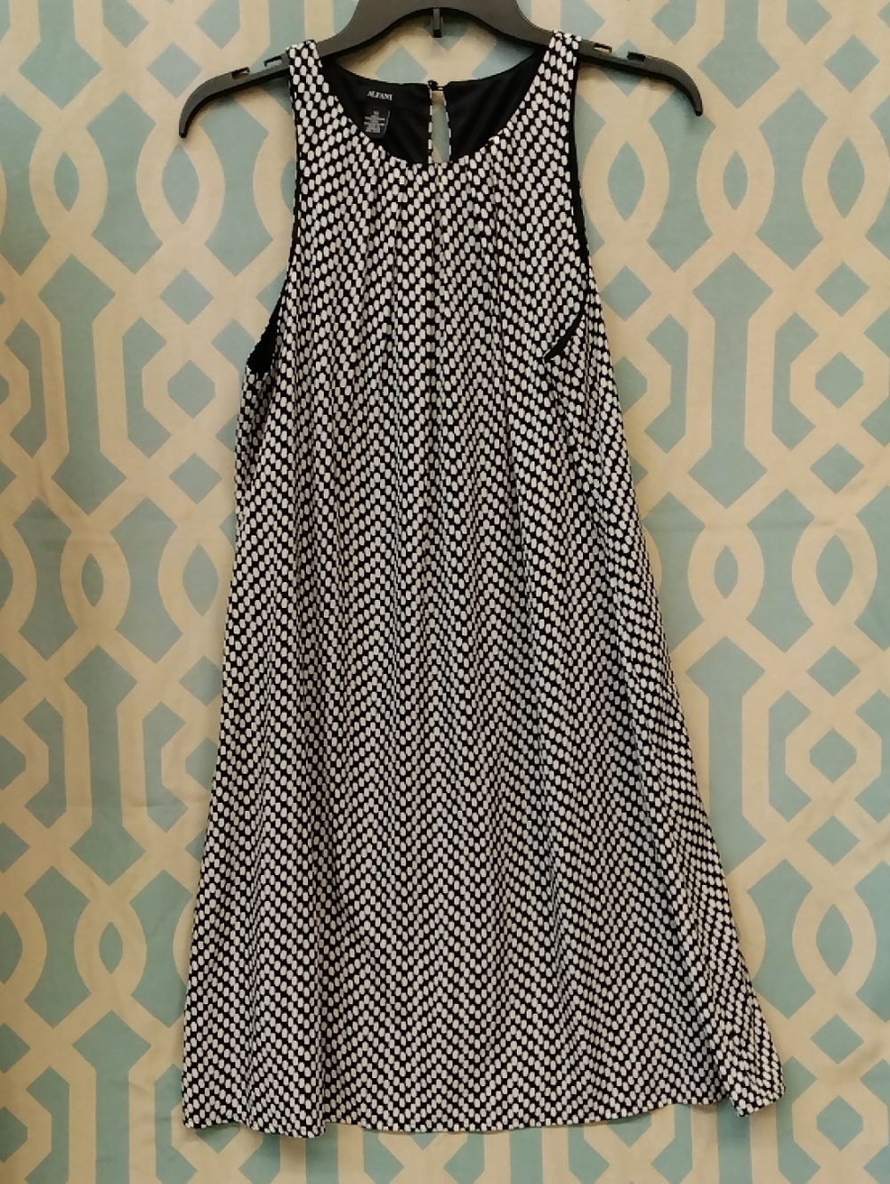 Alfani Black and White Geometric Swing Dress